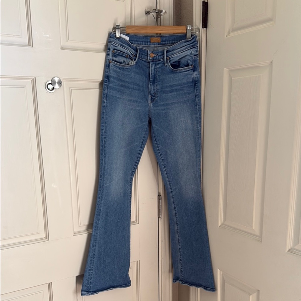 MOTHER Blue Flare Wide Leg Jeans